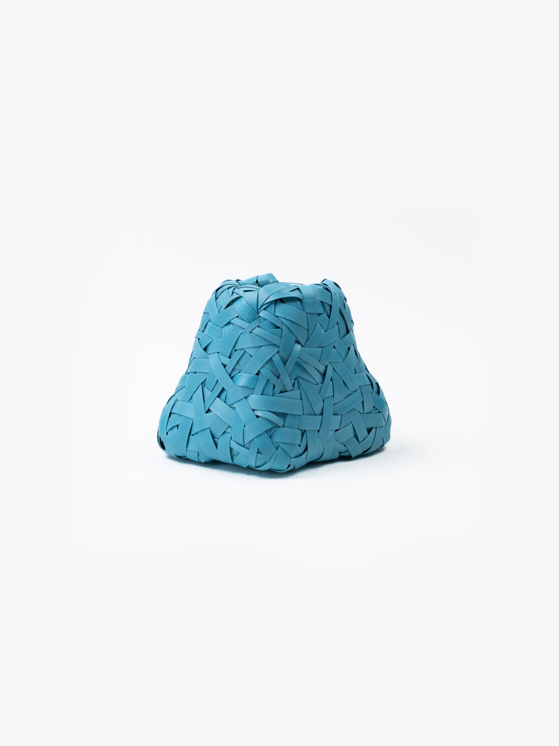 Recycled Plastic Woven Ecology Vase Blue
