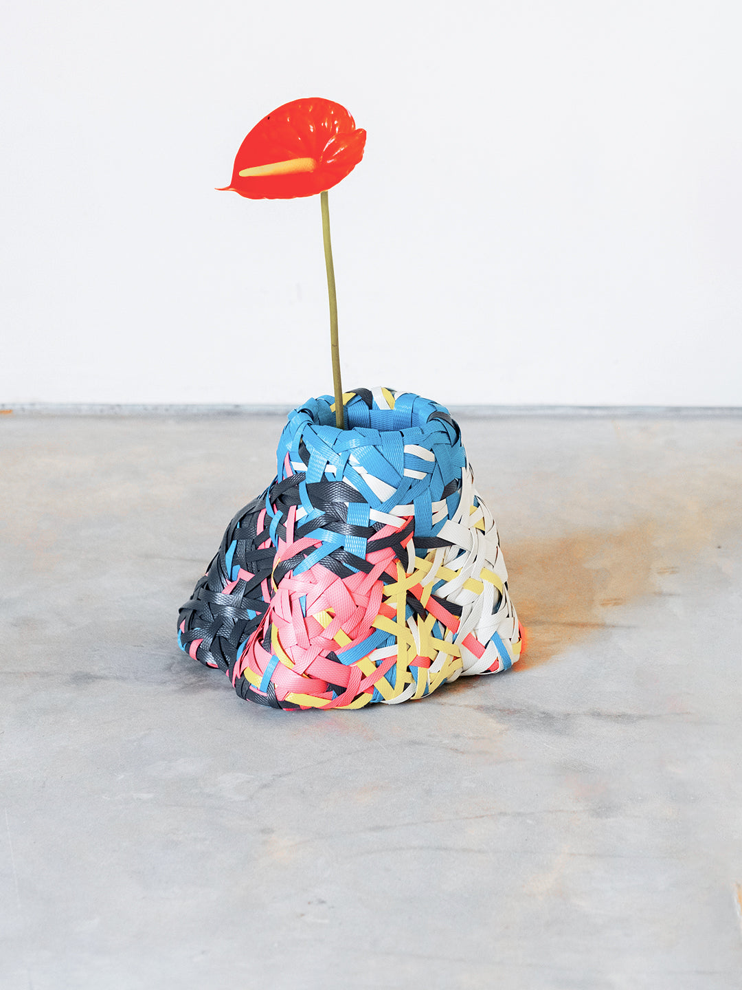 Recycled Plastic Woven Ecology Vase Multicolour