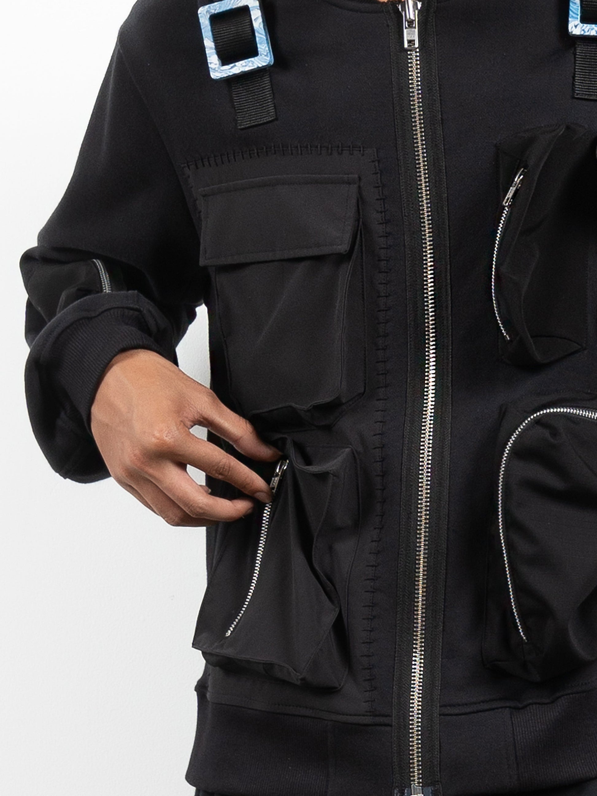 Recycling Parachute Jacket Black