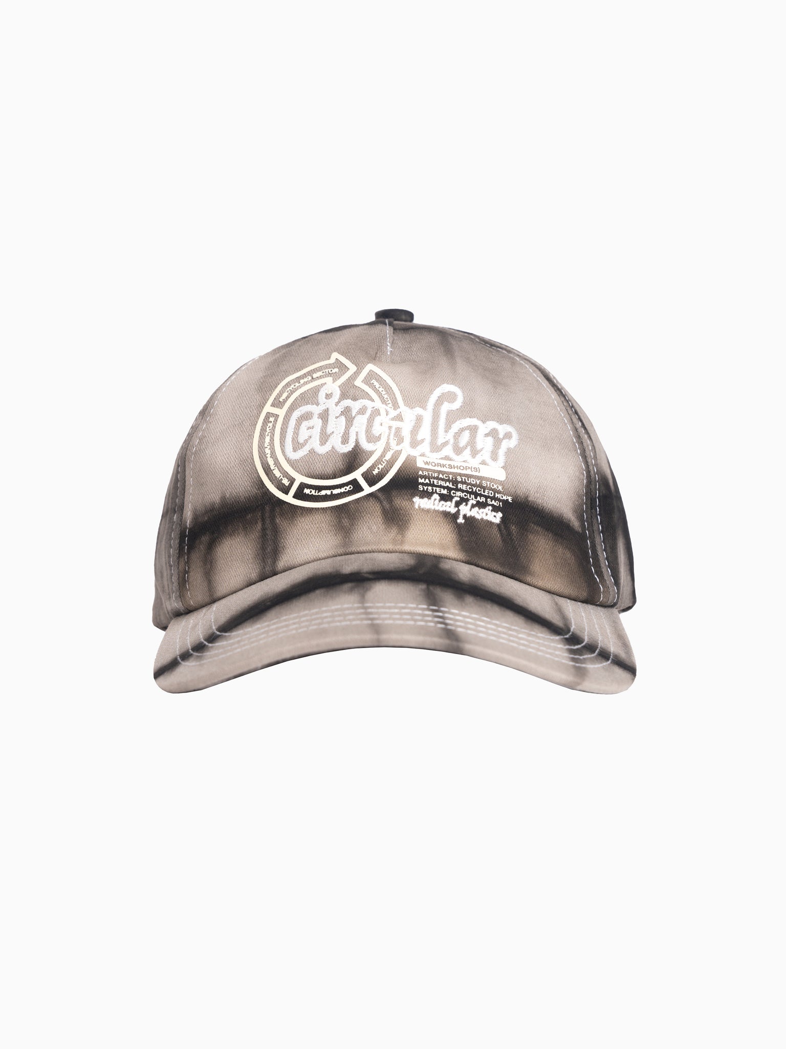 Artisan Circular Design Cap Tie Dye Grey