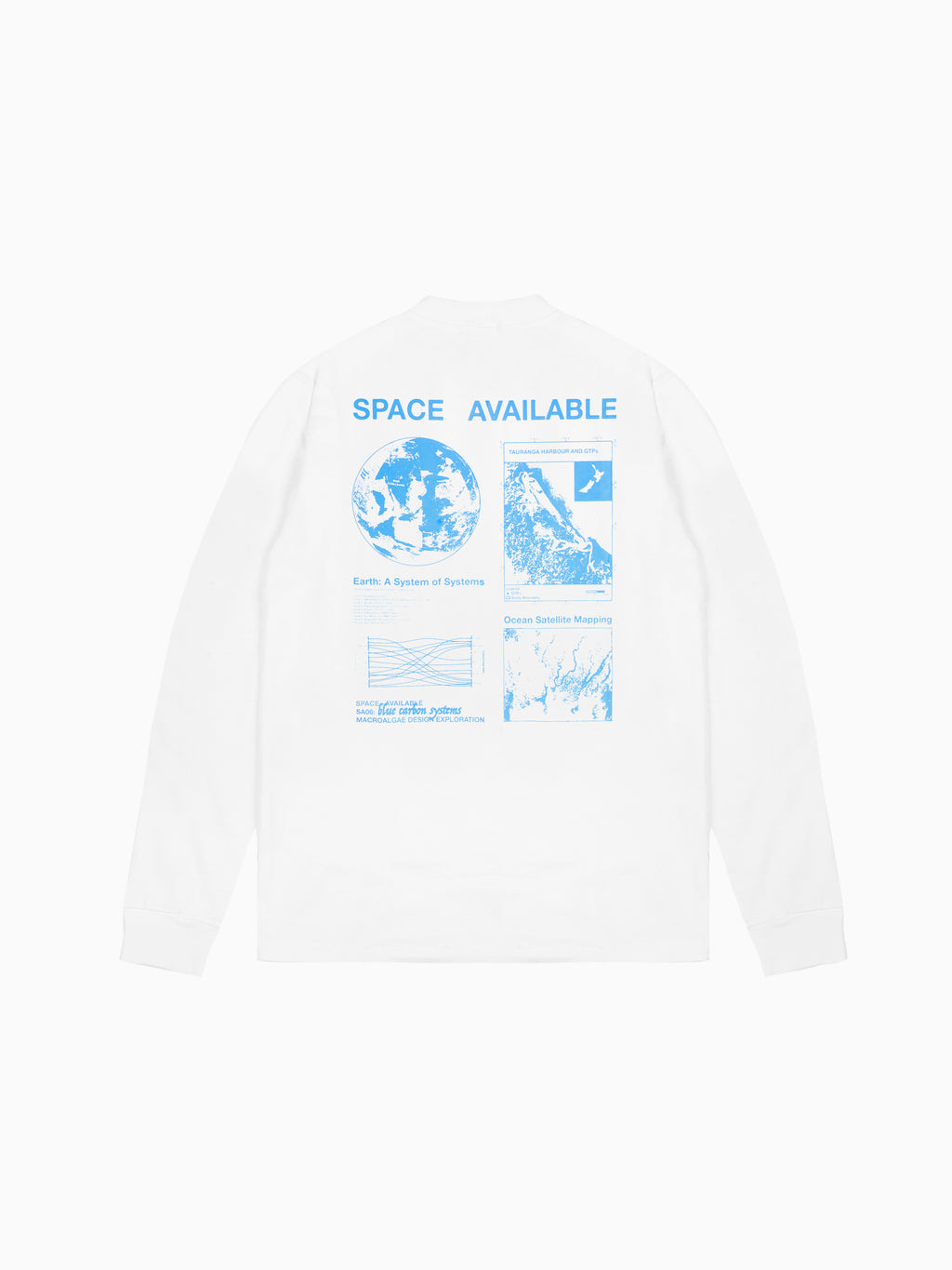 Ocean Mapping Long Sleeve Tee White