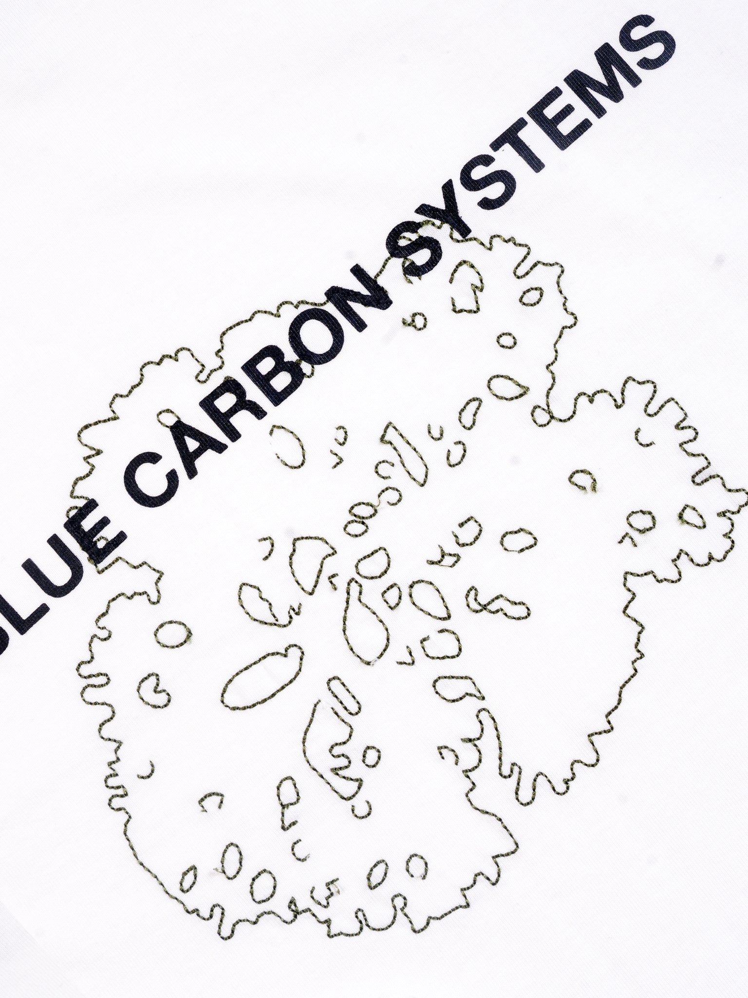 Blue Carbon System Embroidery Tee White