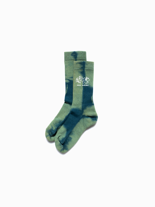Logo Sock Tie Dye Green