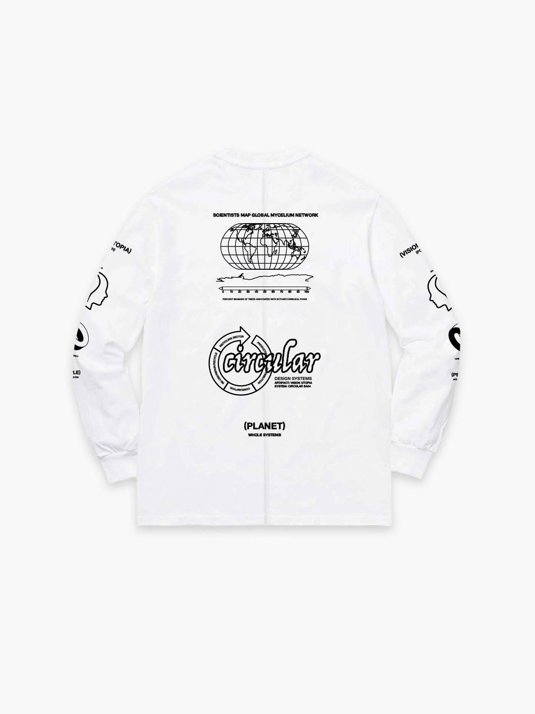 Upcycled Utopia Long-sleeve T-shirt White