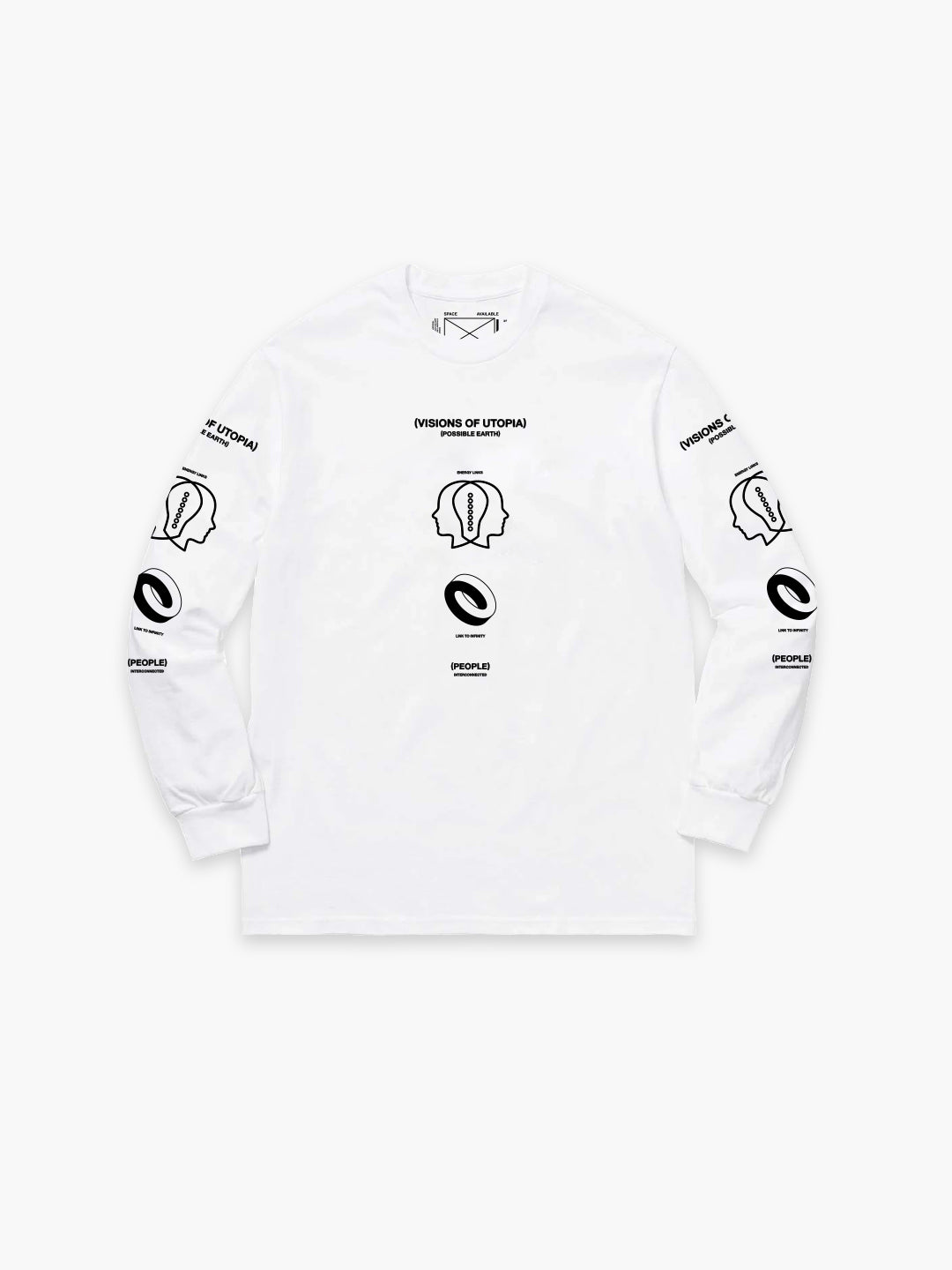 Upcycled Utopia Long-sleeve T-shirt White