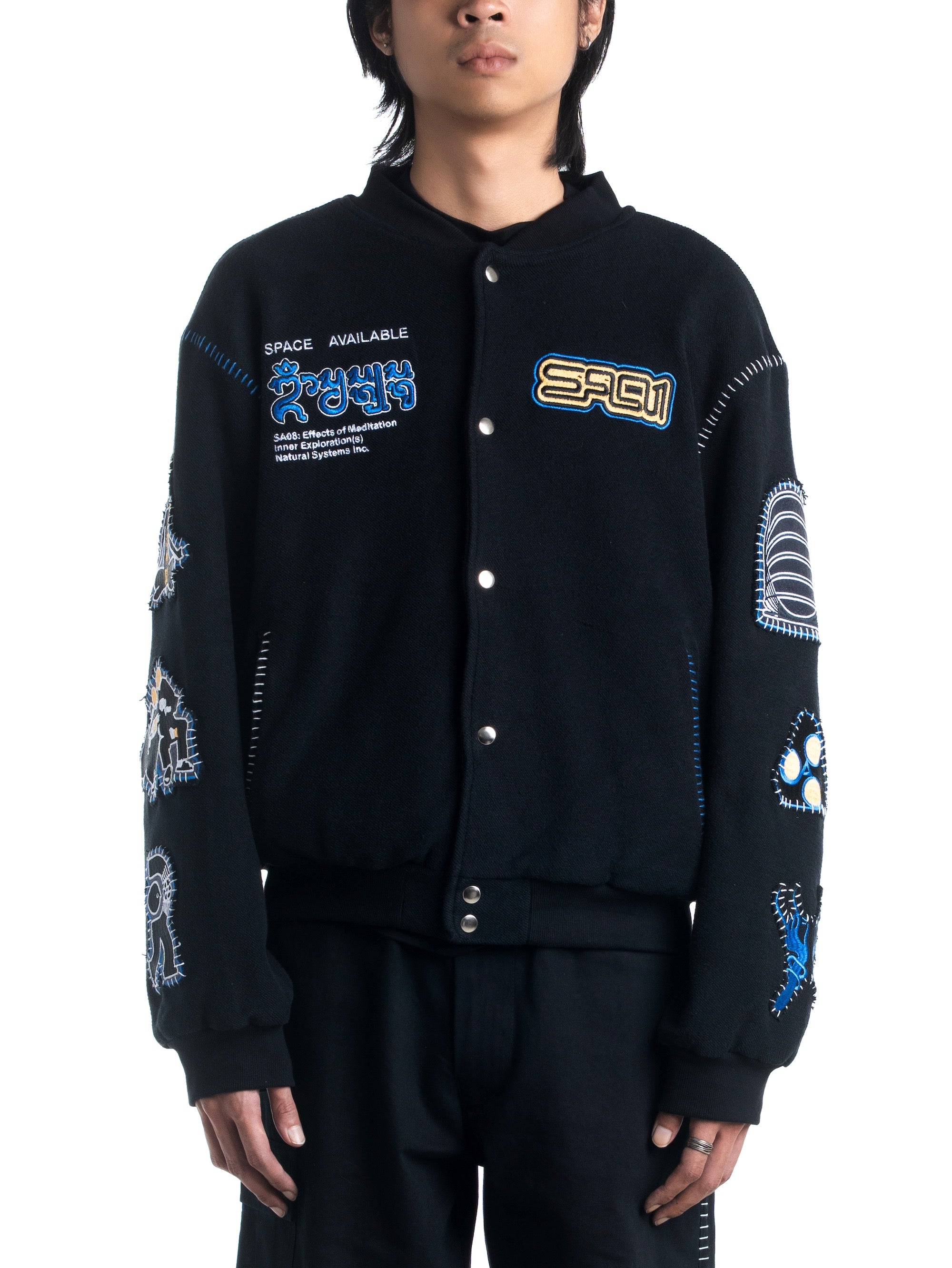 Natural System Varsity Jacket Black – Space Available