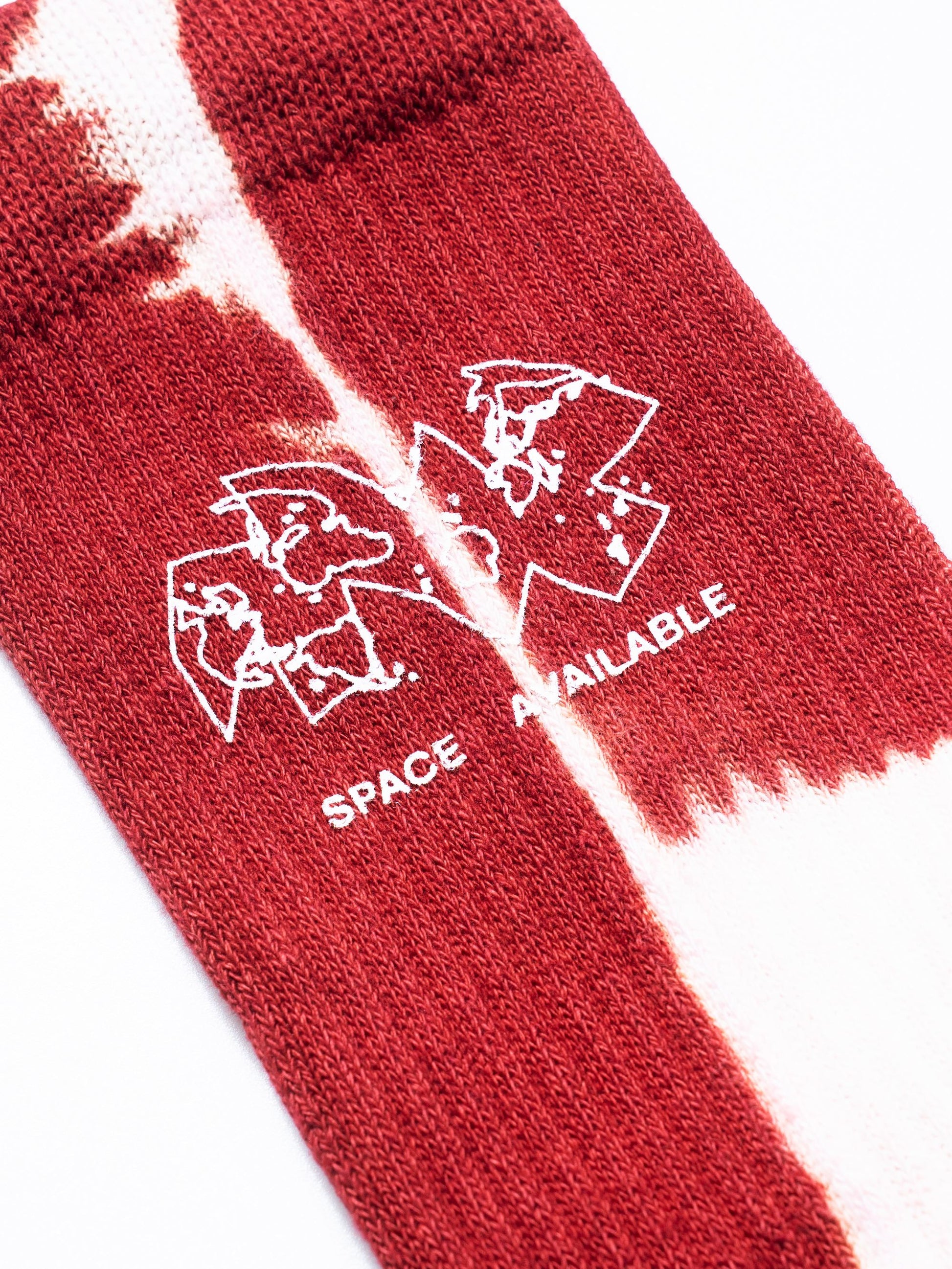 Logo Sock Tie Dye Red