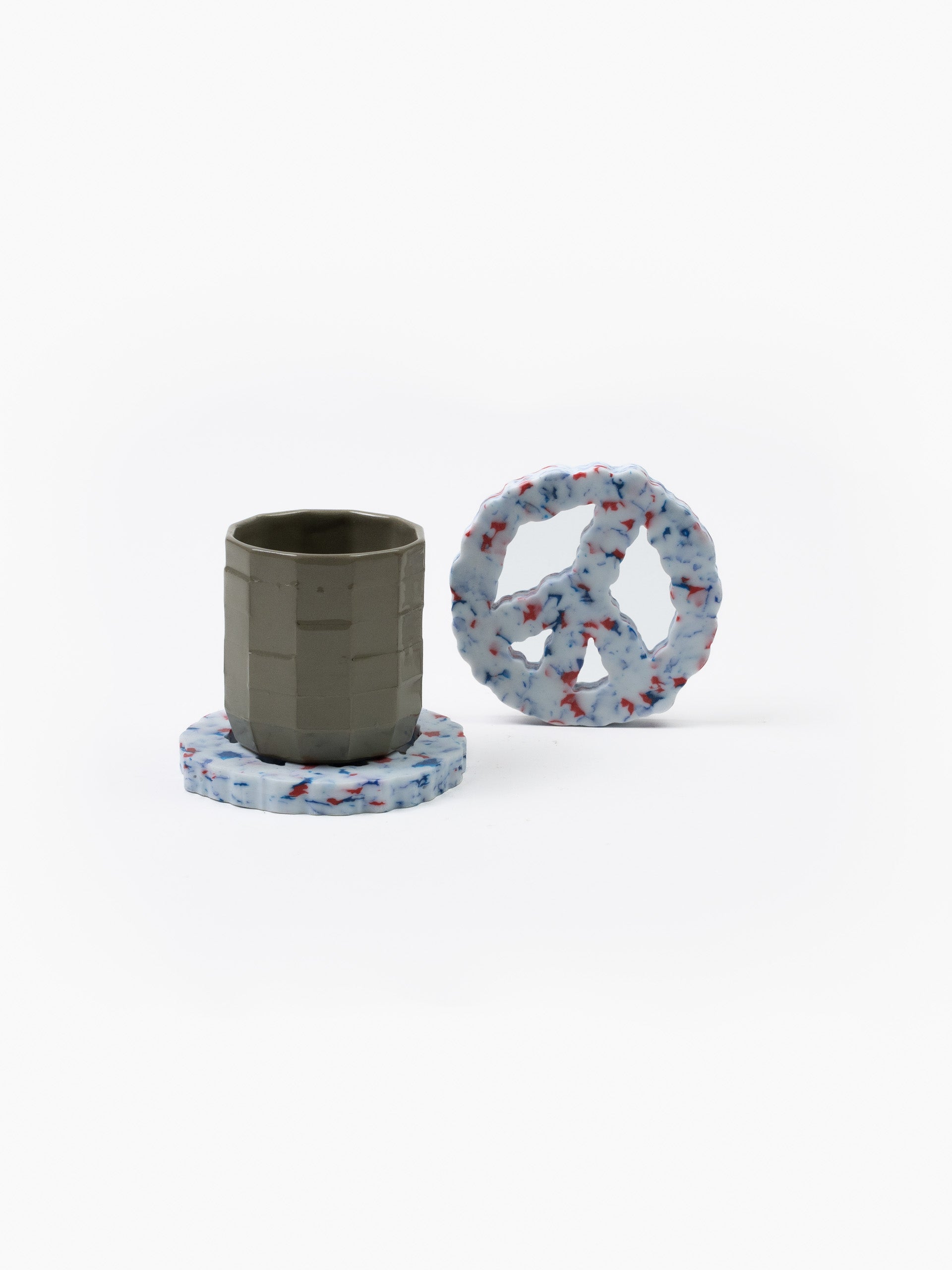 Clouded Peace Coaster set of 4 White