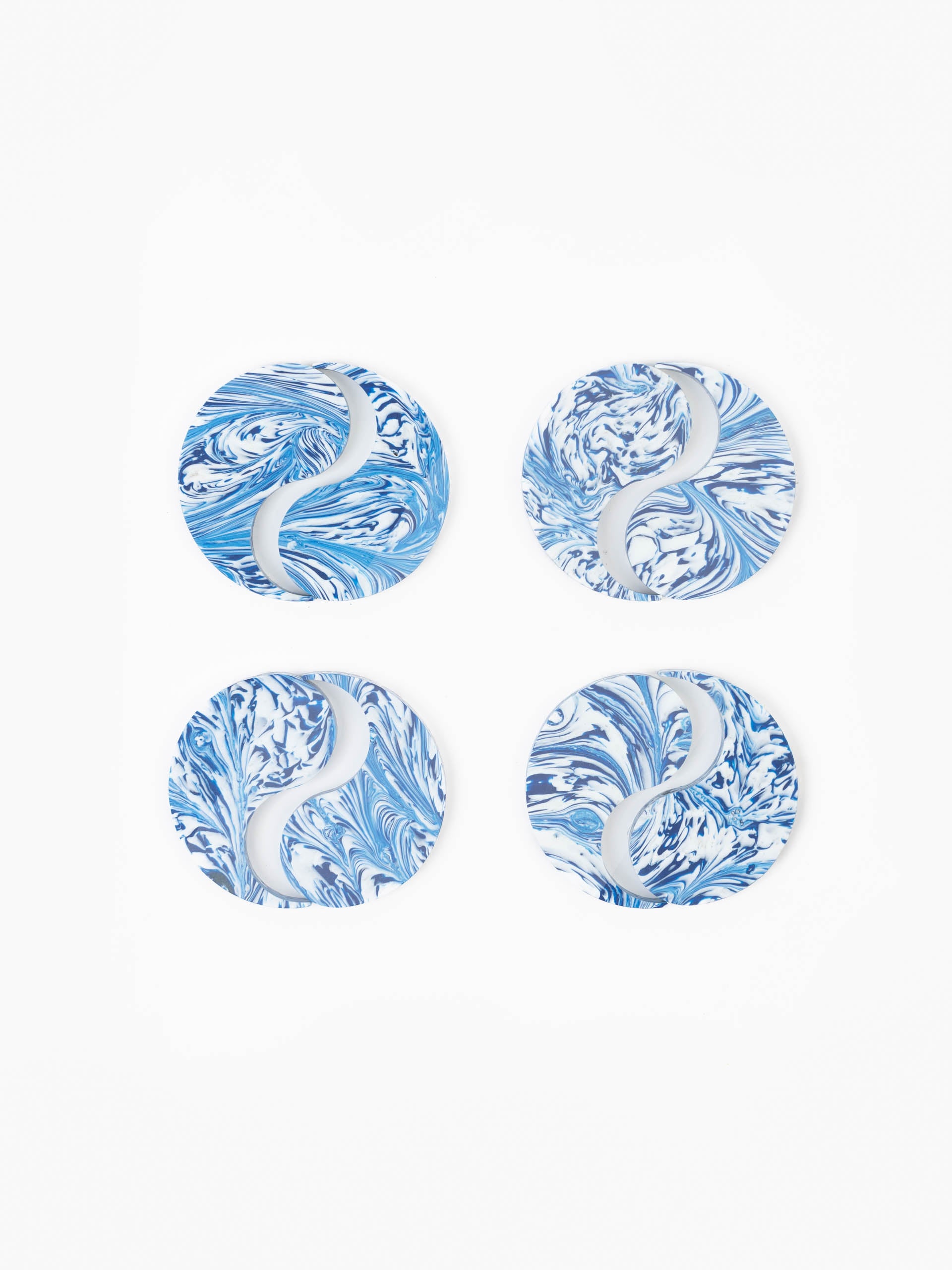 Dualism Recycled Plastic Coasters Set of 4 Blue