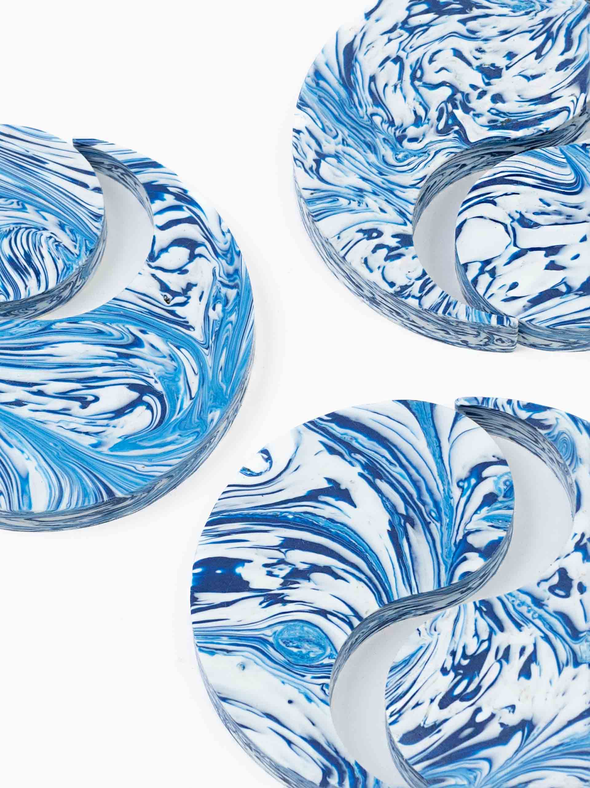 Dualism Recycled Plastic Coasters Set of 4 Blue
