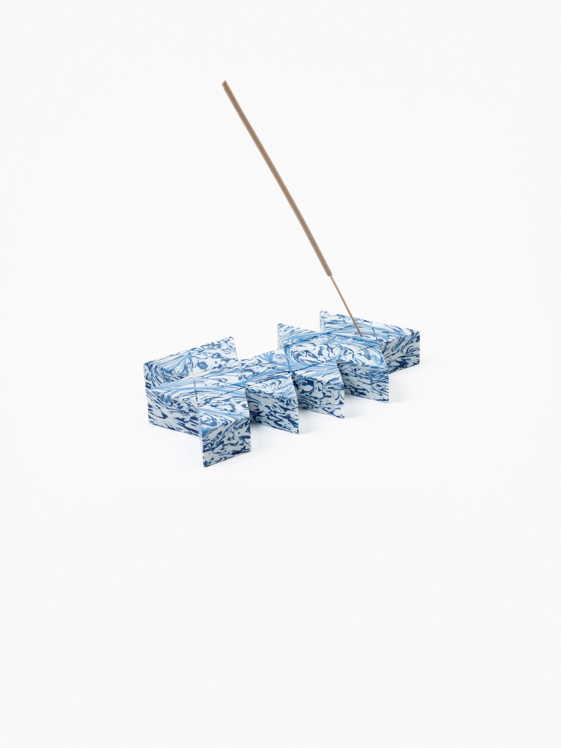 Dymaxion Map Incense Holder Blue