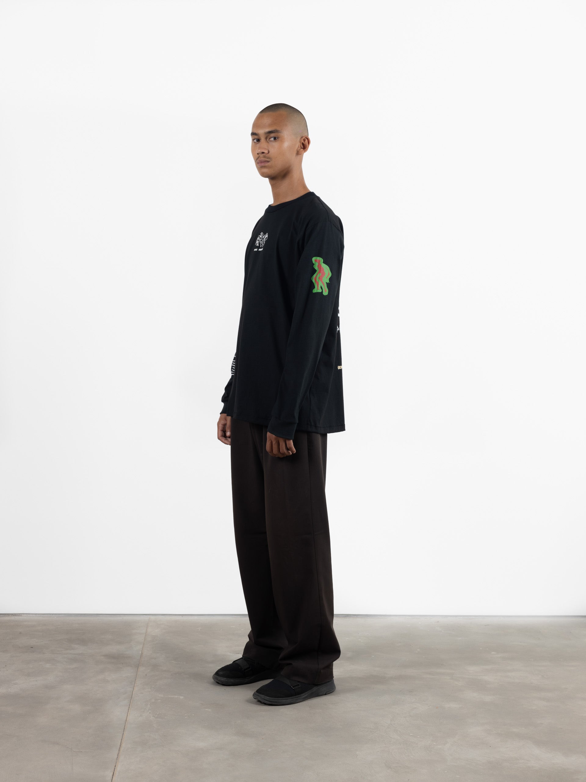 New Green World Long Sleeve T-Shirt Black