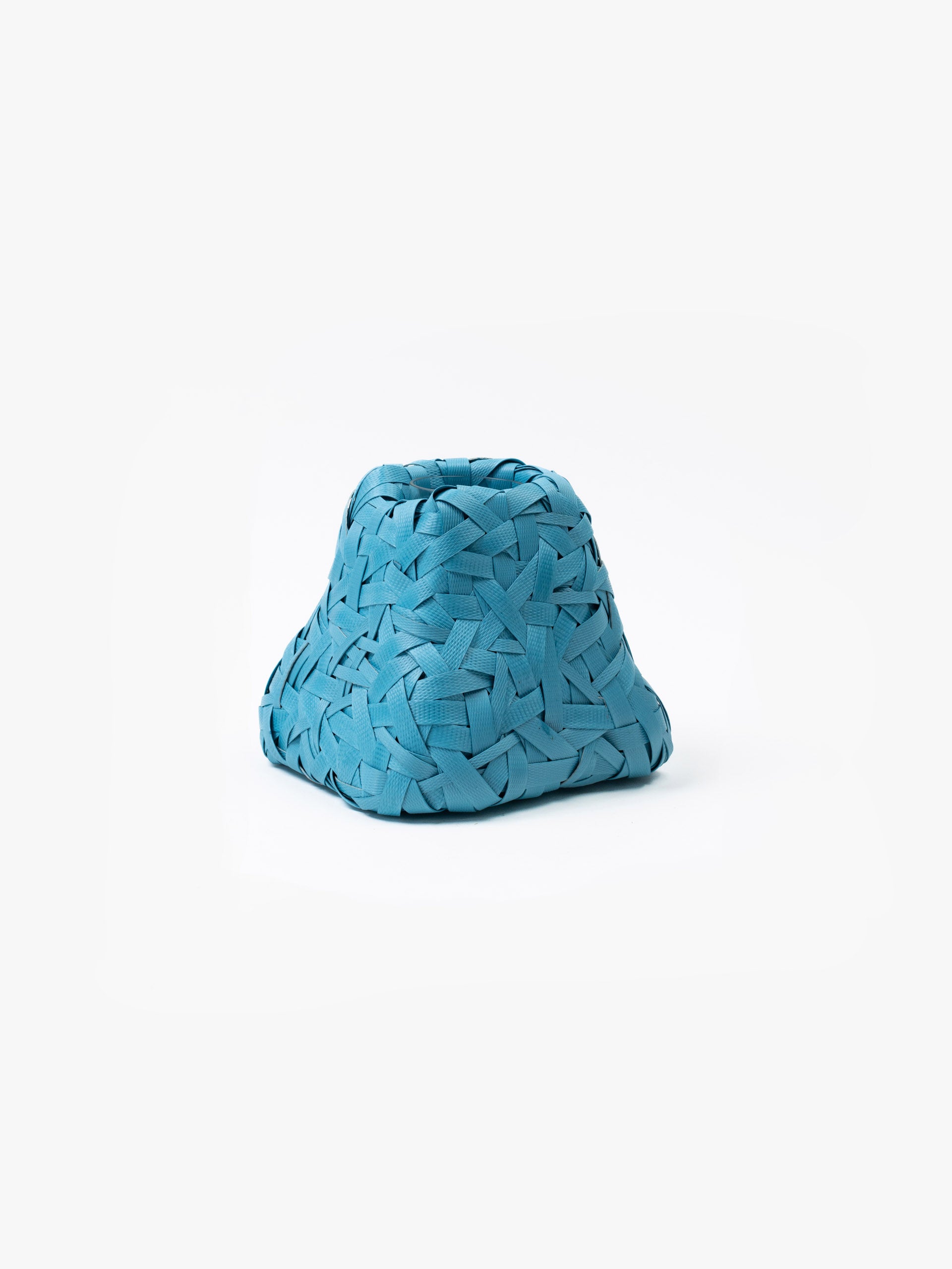 Recycled Plastic Woven Ecology Vase Blue