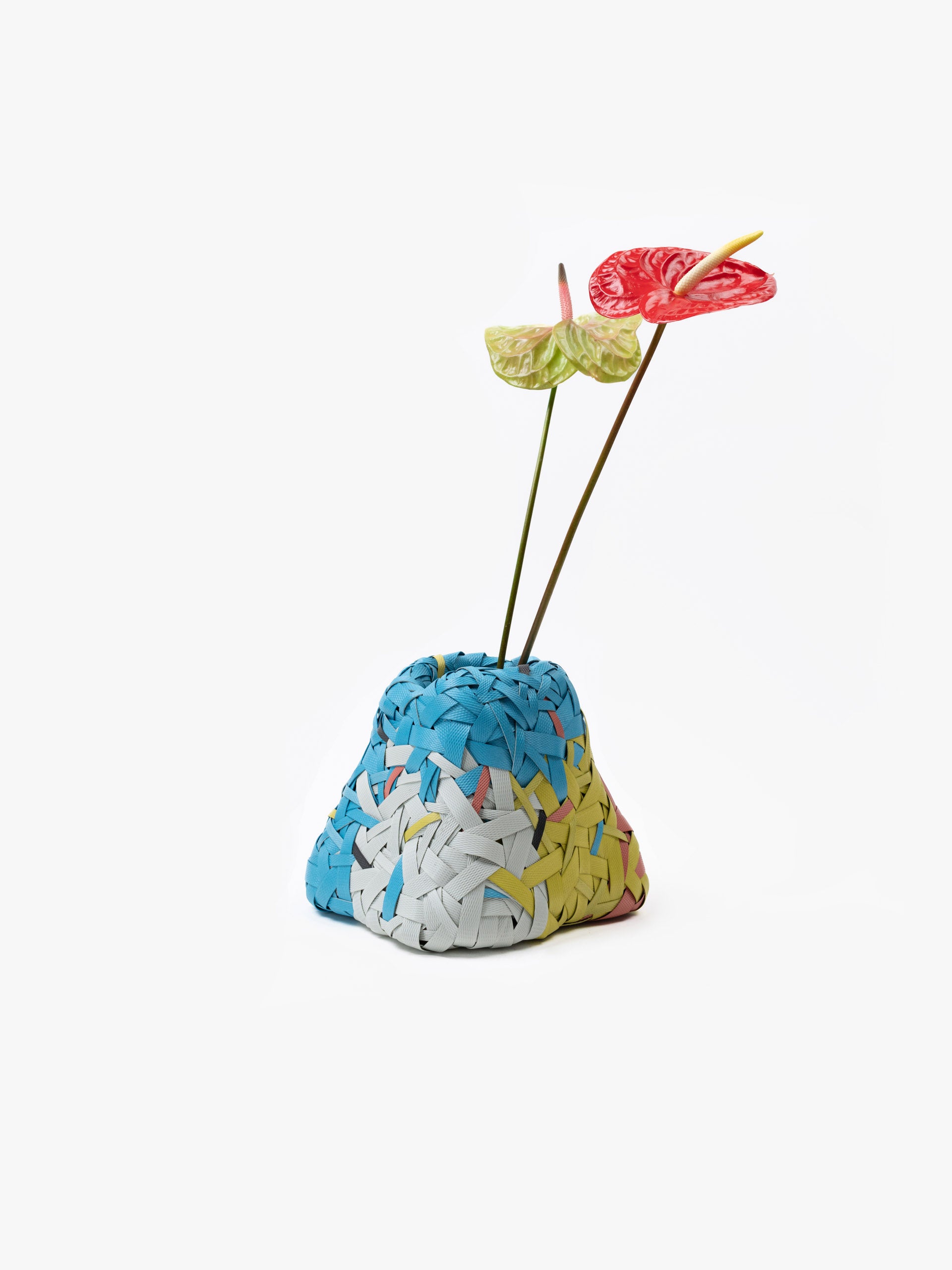Recycled Plastic Woven Ecology Vase Multicolour